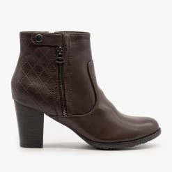 Via Pinky Quilted Stacked Heel Booties FINAL SALE Newest Arrivals
