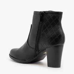 Via Pinky Quilted Stacked Heel Booties FINAL SALE Newest Arrivals