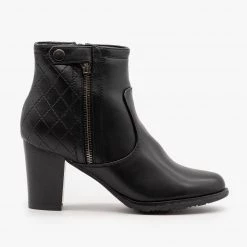 Via Pinky Quilted Stacked Heel Booties FINAL SALE Newest Arrivals
