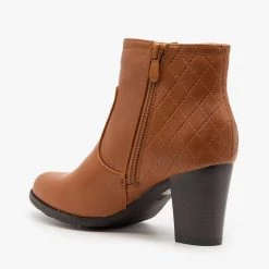 Via Pinky Quilted Stacked Heel Booties FINAL SALE Newest Arrivals
