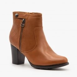 Via Pinky Quilted Stacked Heel Booties FINAL SALE Newest Arrivals