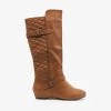 Wild Diva Shoes Newest Arrivals Quilted Wedge Riding Boots