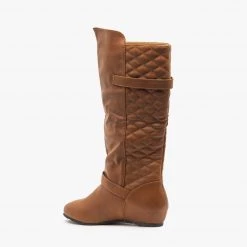 Wild Diva Shoes Newest Arrivals Quilted Wedge Riding Boots