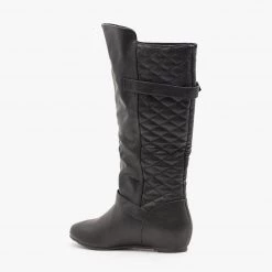 Wild Diva Shoes Newest Arrivals Quilted Wedge Riding Boots