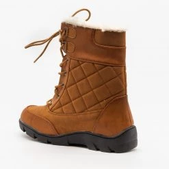 Chase & Chloe Qulited Lace-Up Snow Boots Newest Arrivals