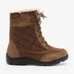 Chase & Chloe Qulited Lace-Up Snow Boots Newest Arrivals