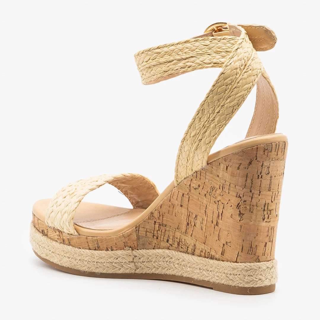 Top Moda Raffia Cork Wedge Sandals 3 Top Moda Raffia Cork Wedge Sandals