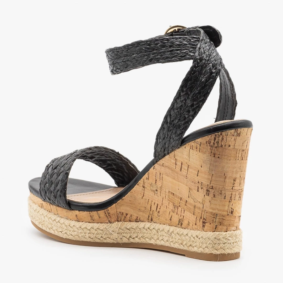 Top Moda Raffia Cork Wedge Sandals 6 Top Moda Raffia Cork Wedge Sandals