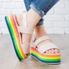 Qupid Shoes Newest Arrivals Rainbow Platform Sandals