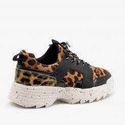 La Sheelah Shoes Retro Leopard Print Chunky Sneakers