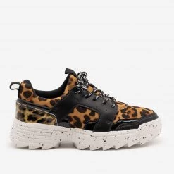 La Sheelah Shoes Retro Leopard Print Chunky Sneakers