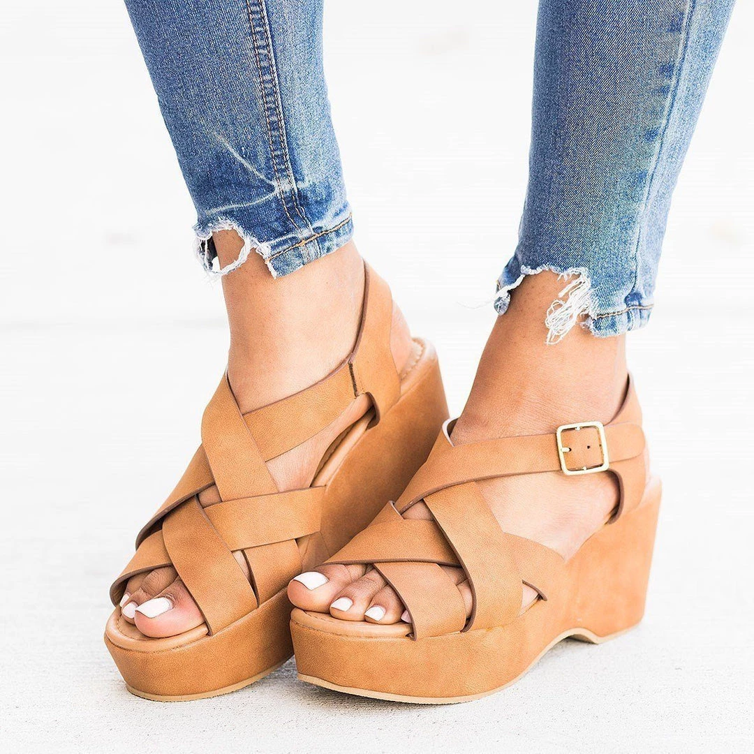 Qupid Shoes Newest Arrivals Retro Woven Strap Platform Wedges 6 Qupid Shoes Newest Arrivals Retro Woven Strap Platform Wedges