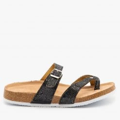 Mata Rhinestone Cork Toe Hold Sandals