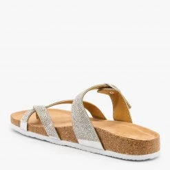 Mata Rhinestone Cork Toe Hold Sandals
