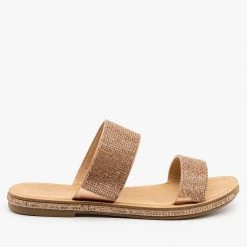 Top Moda Rhinestone Double Band Sandals Newest Arrivals