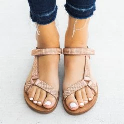 Forever Rhinestone Velcro Strap Sandals 8 Forever Rhinestone Velcro Strap Sandals