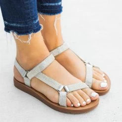Forever Rhinestone Velcro Strap Sandals 9 Forever Rhinestone Velcro Strap Sandals