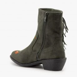 Weeboo Rose Embroidered Fringe Booties Newest Arrivals