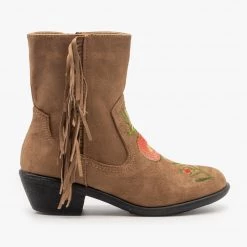 Weeboo Rose Embroidered Fringe Booties Newest Arrivals