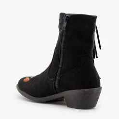 Weeboo Rose Embroidered Fringe Booties Newest Arrivals