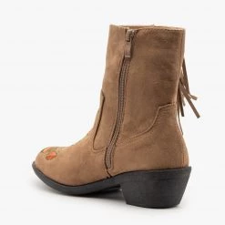 Weeboo Rose Embroidered Fringe Booties Newest Arrivals