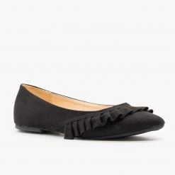 Qupid Shoes Newest Arrivals Ruffle Accented Ballet Flats