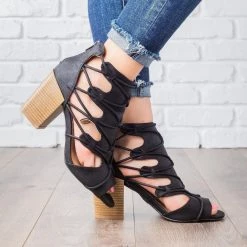 Qupid Shoes Newest Arrivals Rustic Peep Toe Heel Booties