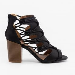 Qupid Shoes Newest Arrivals Rustic Peep Toe Heel Booties