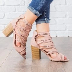 Qupid Shoes Newest Arrivals Rustic Peep Toe Heel Booties