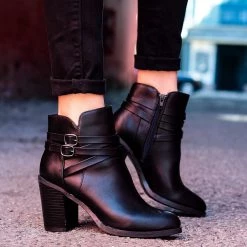 Bamboo Saleh Stacked Heel Bootie Newest Arrivals