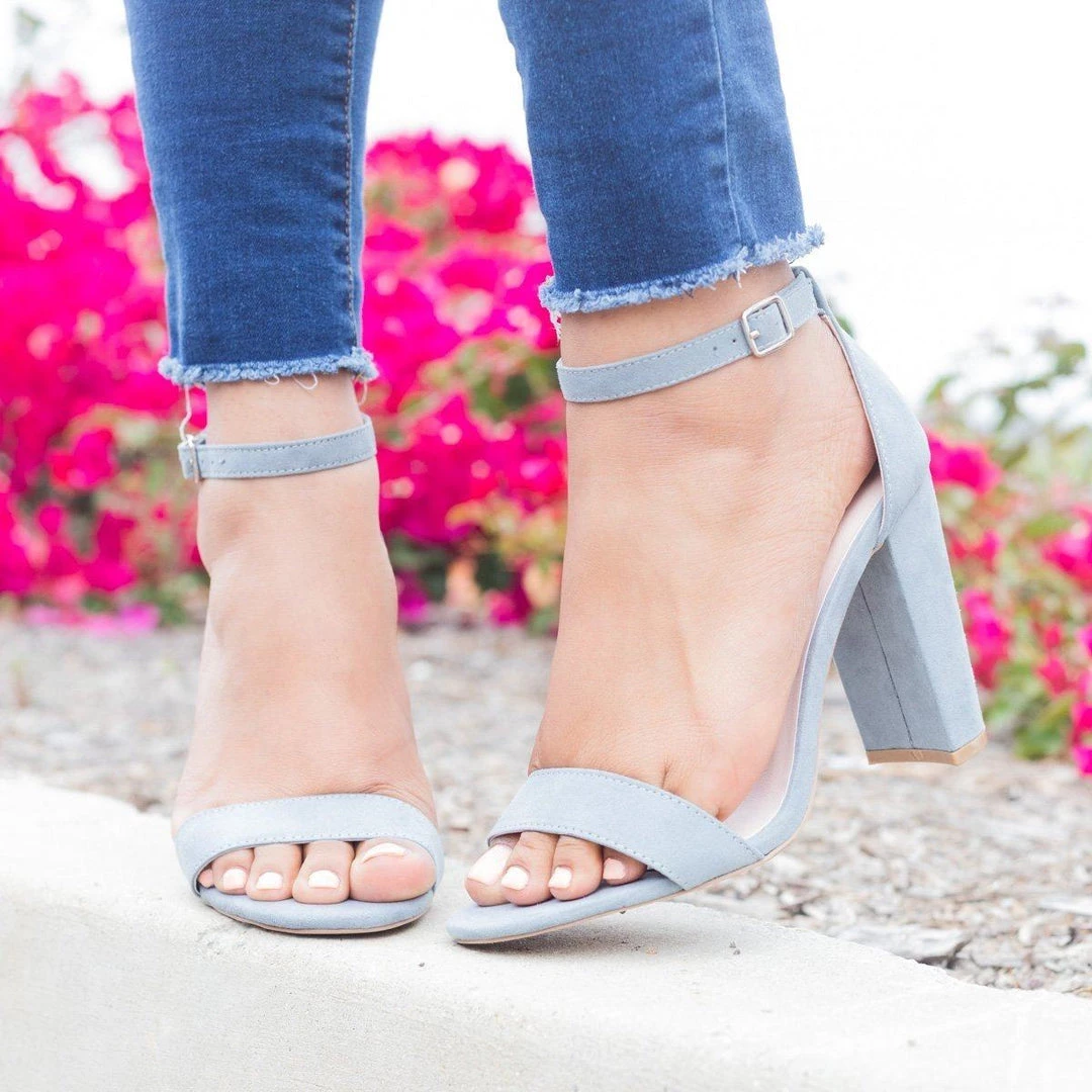 Qupid Shoes Sassy Ankle Strap Chunky Heels 6 Qupid Shoes Sassy Ankle Strap Chunky Heels