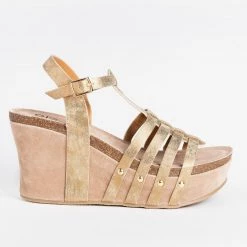Yoki Newest Arrivals Sassy Caged Platform Wedges