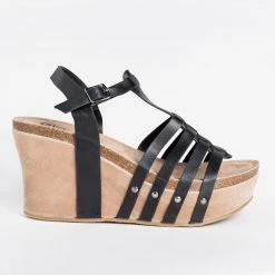 Yoki Newest Arrivals Sassy Caged Platform Wedges
