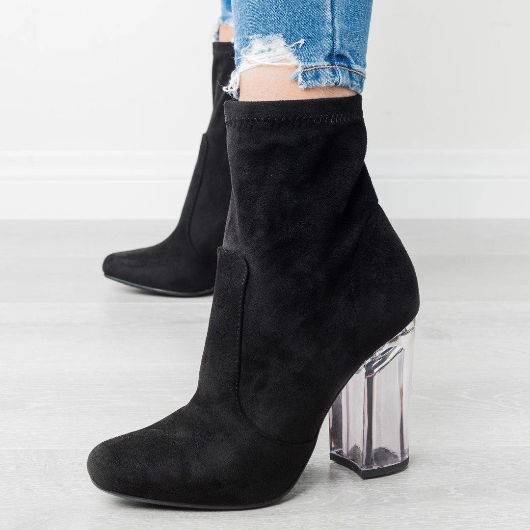 Speedlimit 98 Shoes Sassy Clear-Heeled Sock Boots Newest Arrivals 6 Speedlimit 98 Shoes Sassy Clear-Heeled Sock Boots Newest Arrivals