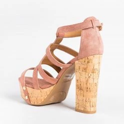 Qupid Shoes Sassy Cork High Heels