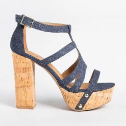 Qupid Shoes Sassy Cork High Heels