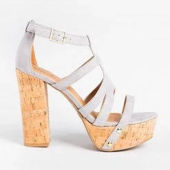 Qupid Shoes Sassy Cork High Heels