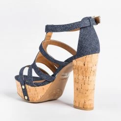 Qupid Shoes Sassy Cork High Heels