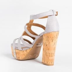Qupid Shoes Sassy Cork High Heels