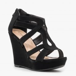 Top Moda Newest Arrivals Sassy Cutout Platform Wedges