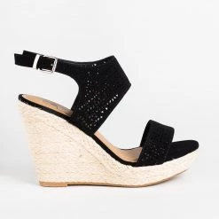 Delicious Shoes Sassy Laser Cut Espadrille Wedges Newest Arrivals