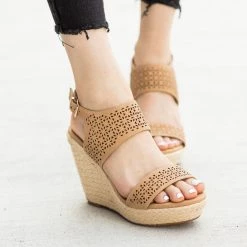 Delicious Shoes Sassy Laser Cut Espadrille Wedges Newest Arrivals