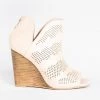 Yoki Sassy Laser-Cut Open-Toe Wedges Newest Arrivals