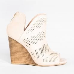Yoki Sassy Laser-Cut Open-Toe Wedges Newest Arrivals