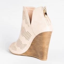 Yoki Sassy Laser-Cut Open-Toe Wedges Newest Arrivals
