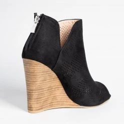 Yoki Sassy Laser-Cut Open-Toe Wedges Newest Arrivals