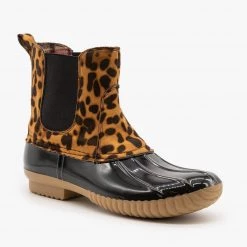 Shoetopia Newest Arrivals Sassy Leopard Print Rain Booties