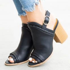 Qupid Shoes Sassy Peep Toe Slingback Booties