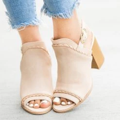 Qupid Shoes Sassy Peep Toe Slingback Booties