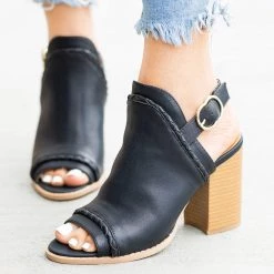 Qupid Shoes Sassy Peep Toe Slingback Booties